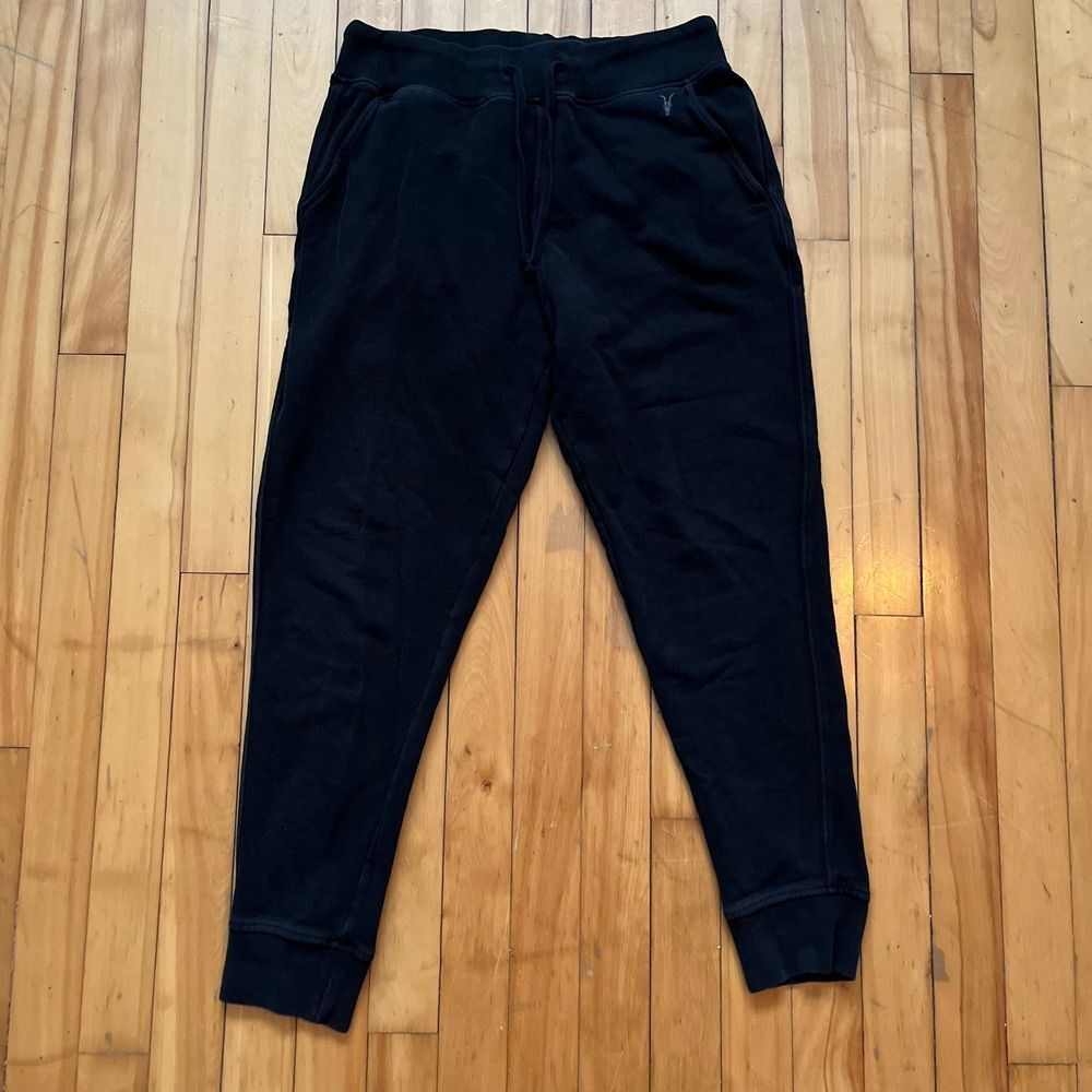 All Saints Black Cotton Joggers Sweatpants Mens Medium M Raven Sweatpant